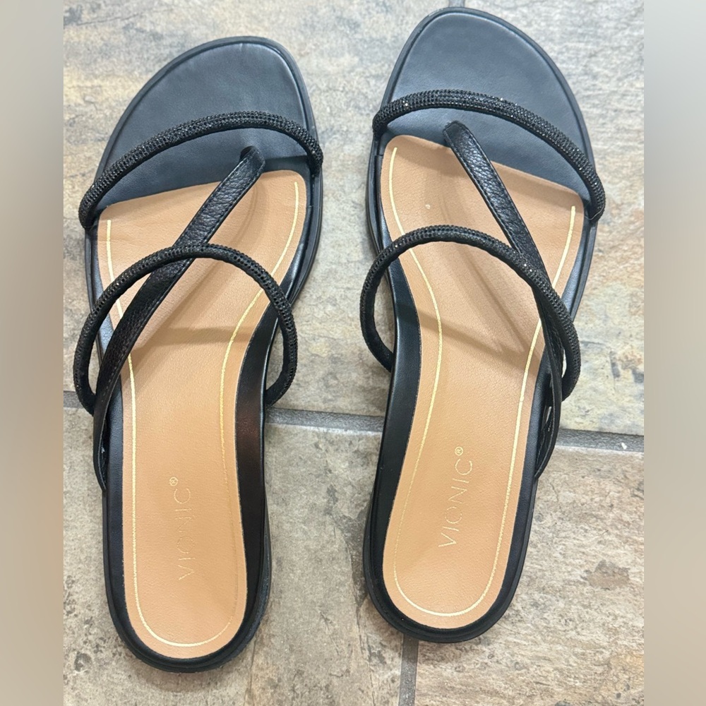 Black sparkle Sandals slides